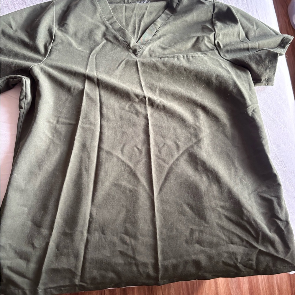 Womens Olive Mandala Scrub set